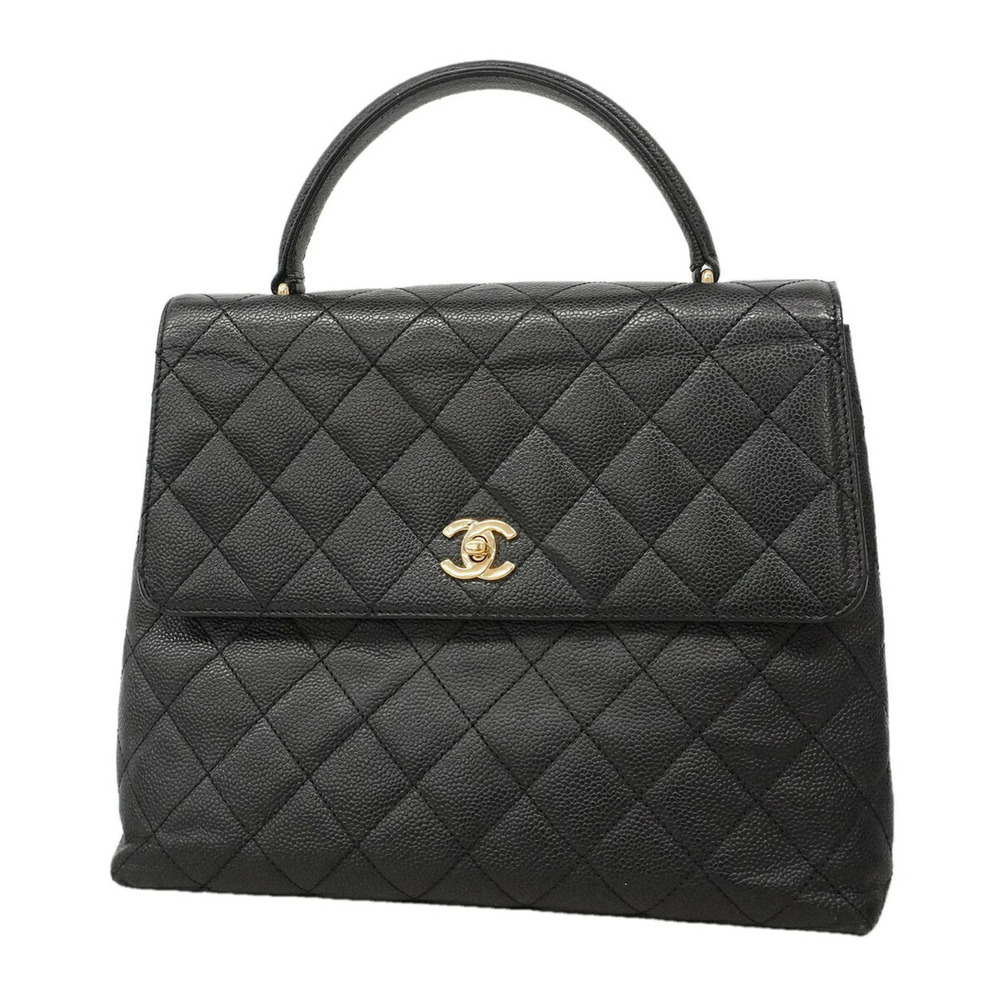 Chanel Matelassé handbag, caviar leather, black, women's, P3573176